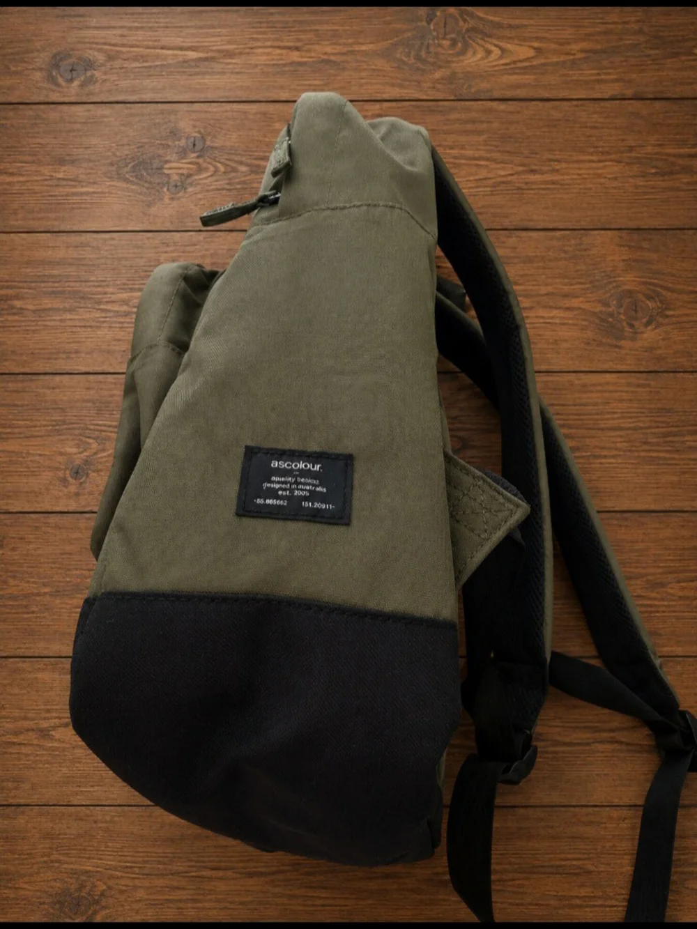 AS Colour Olive Green Black Backpack Aptive Embroidered
